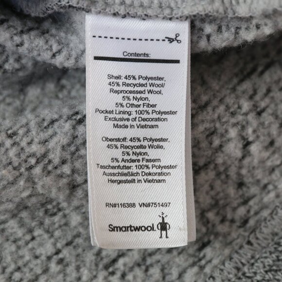 Smartwool Gray Hudson Trail Full Zip Hooded Fleece Sweater | Small - Picture 5 of 8